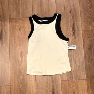 NWT old navy women’s cream black small tank top